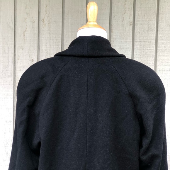 Vintage Jones New York 100% Pure Wool Black Double-Breasted Trench Coat size XL - Picture 9 of 14